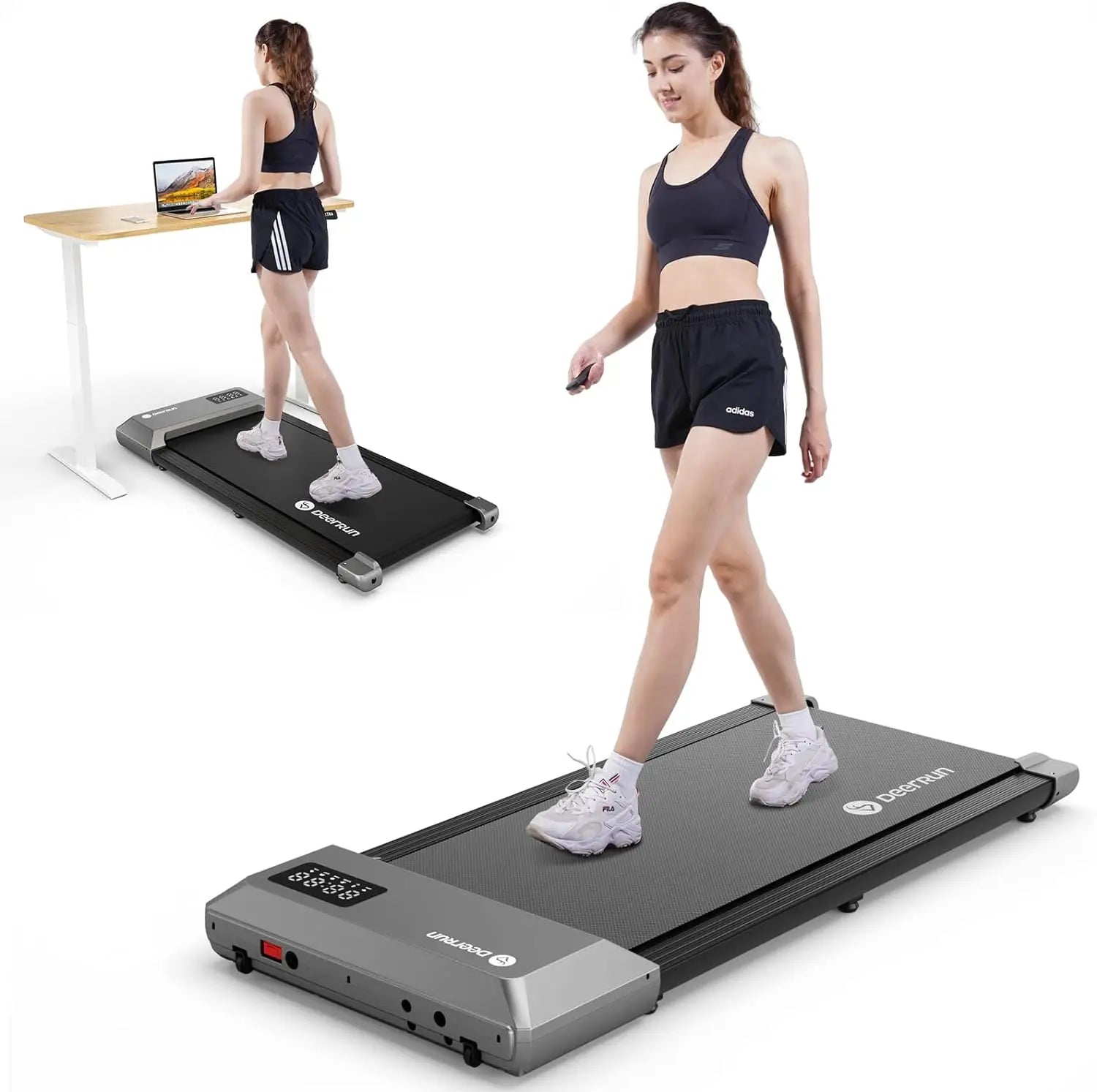 Deerrun 2024 Upgrade Treadmills for Home, Smart Raceable Powerful Quiet Walking Pad Treadmill, Remote Control &amp; Smart App