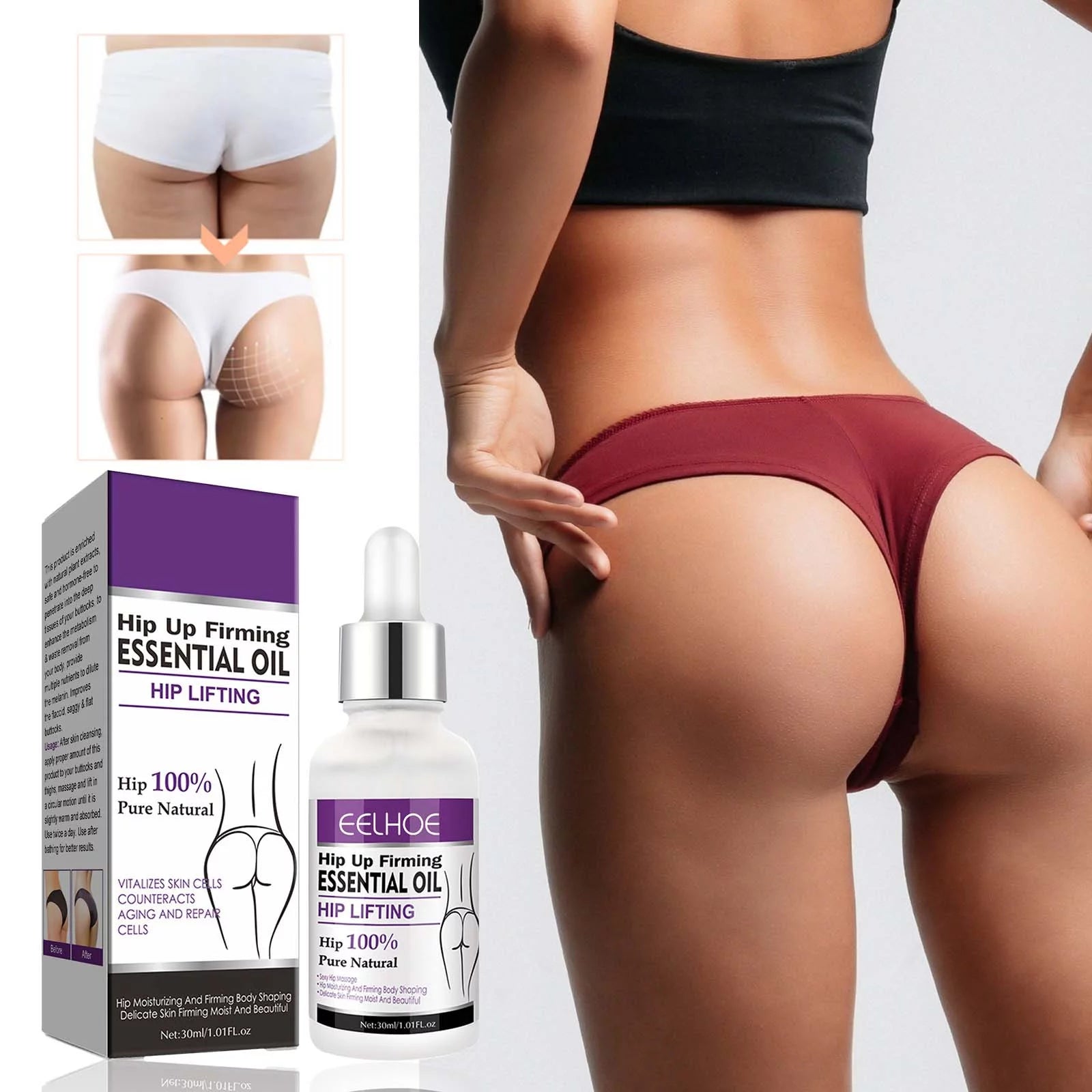 Beauty &amp; Personal Care Butt Lift Cream Plump and Firm Increase Curvy Buttocks Buttocks Body Sculpting Massage Moisturizing Cream 30Ml