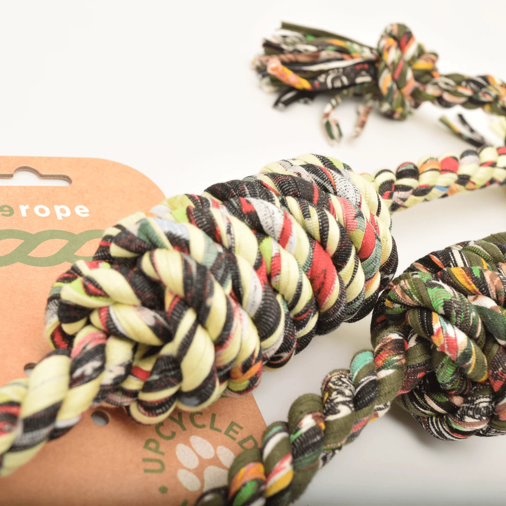 Rerope Upcycled Fabric Rope Dog Toy - Sustainable &amp; Durable Handmade Pet Product