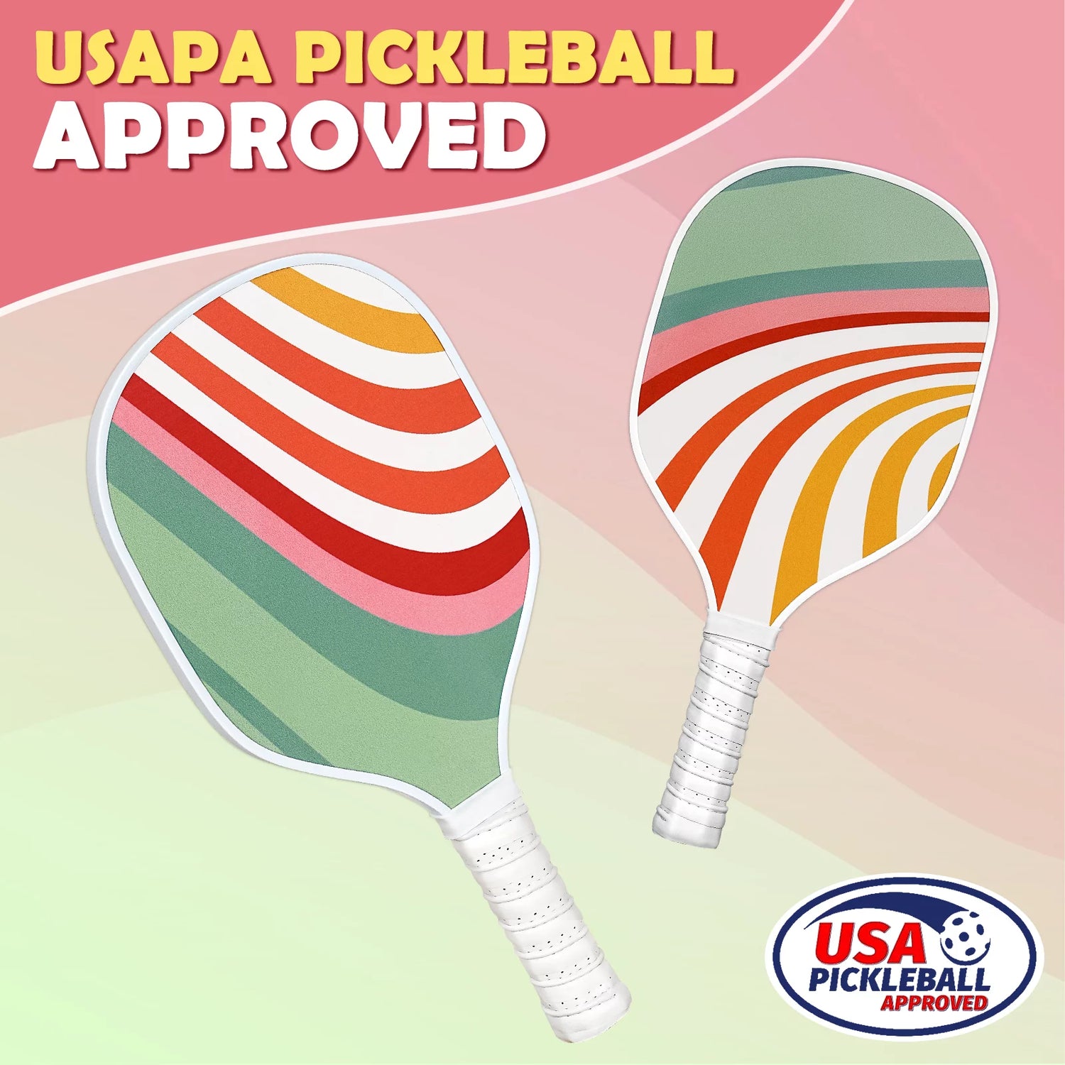 Pickleball Paddles Set of 4 - USAPA Approved, 4 Indoor Outdoor Pickleball Balls, Paddle Racket with Cover Bag, Ideal Training Equipment Gift for Men &amp; Women