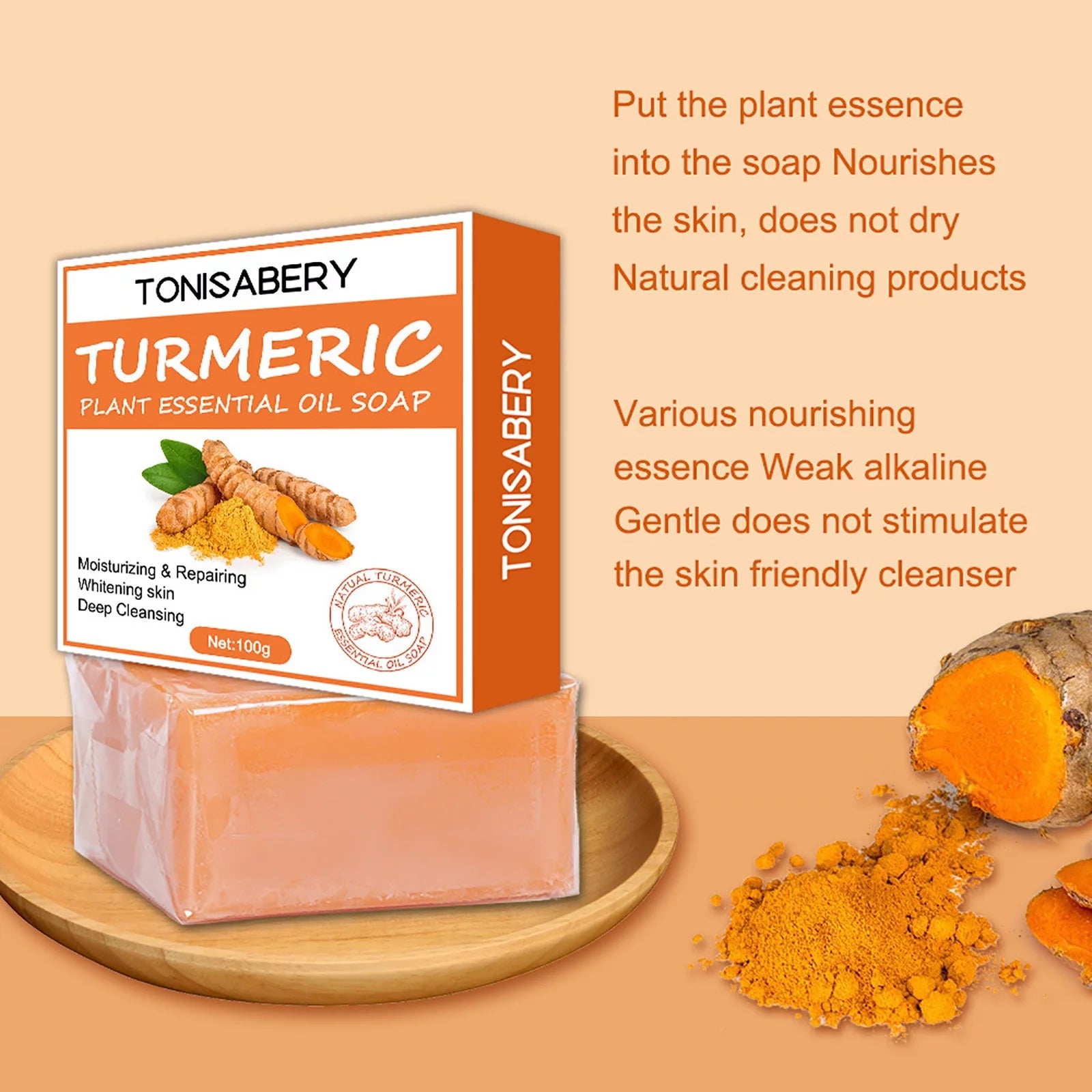 Turmeric Soap Bar for Face &amp; Body Natural Turmeric Skin Soap Wash for Dark Spots, Underarms Turmeric Face Soap Reduces Acne Fades Scars &amp; Cleanses Skin Turmeric Bar Soap