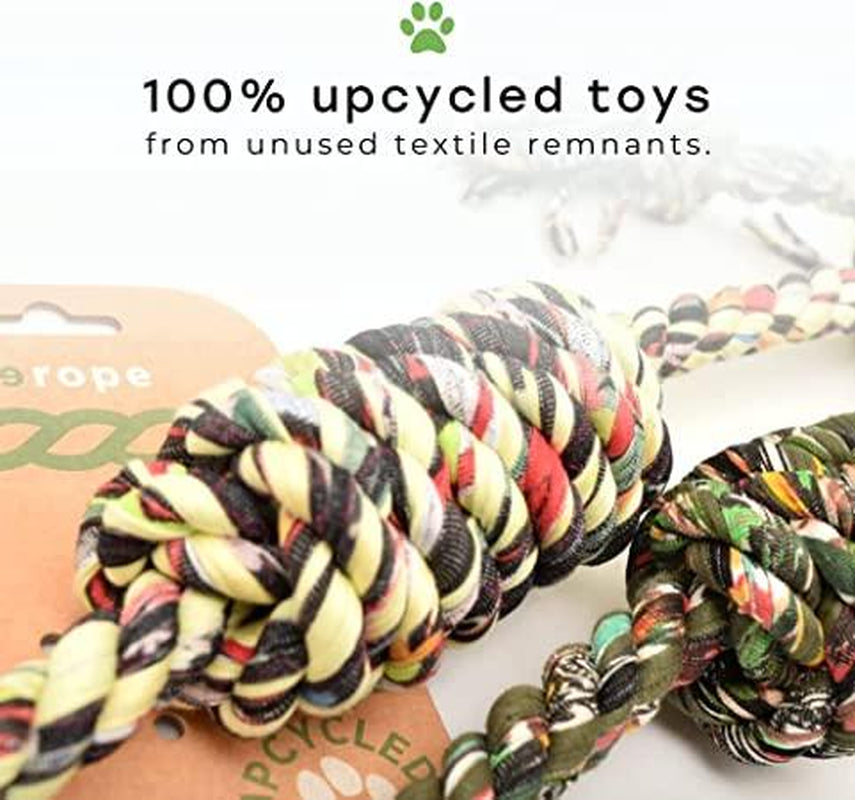 Rerope Upcycled Fabric Rope Dog Toy - Sustainable &amp; Durable Handmade Pet Product