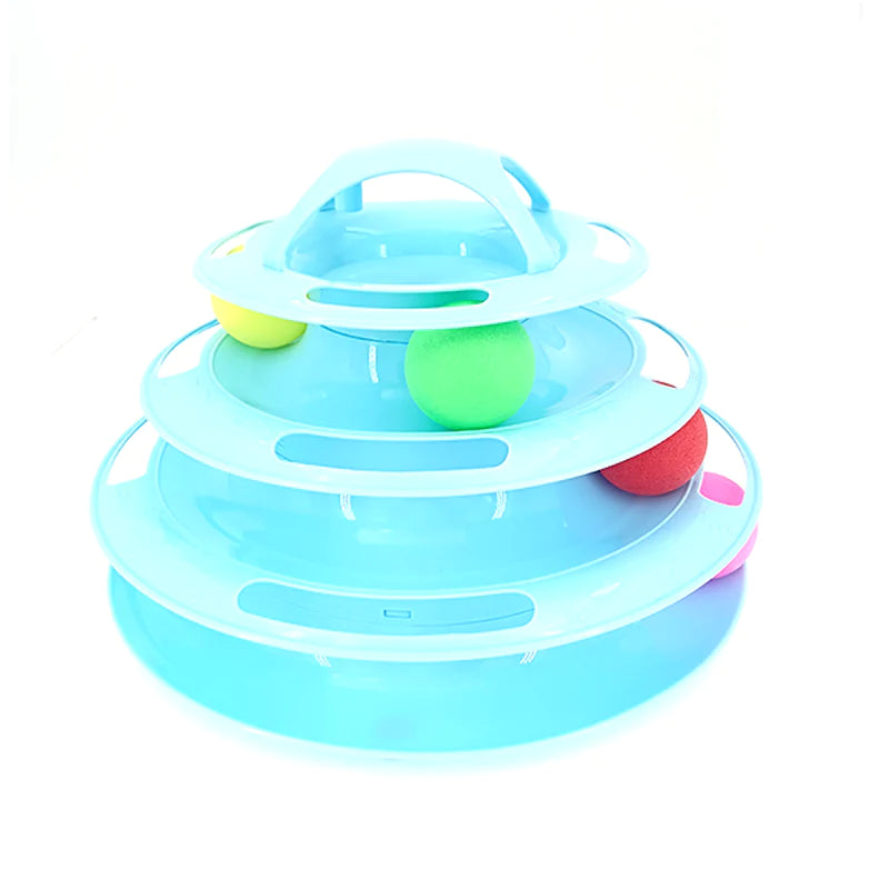 3/4 Levels Cats Toy Tower Tracks Cat Toys Interactive Cat Intelligence Training Amusement Plate Tower Pet Products Cat Tunnel