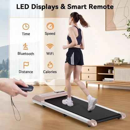 Deerrun 2024 Upgrade Treadmills for Home, Smart Raceable Powerful Quiet Walking Pad Treadmill, Remote Control &amp; Smart App