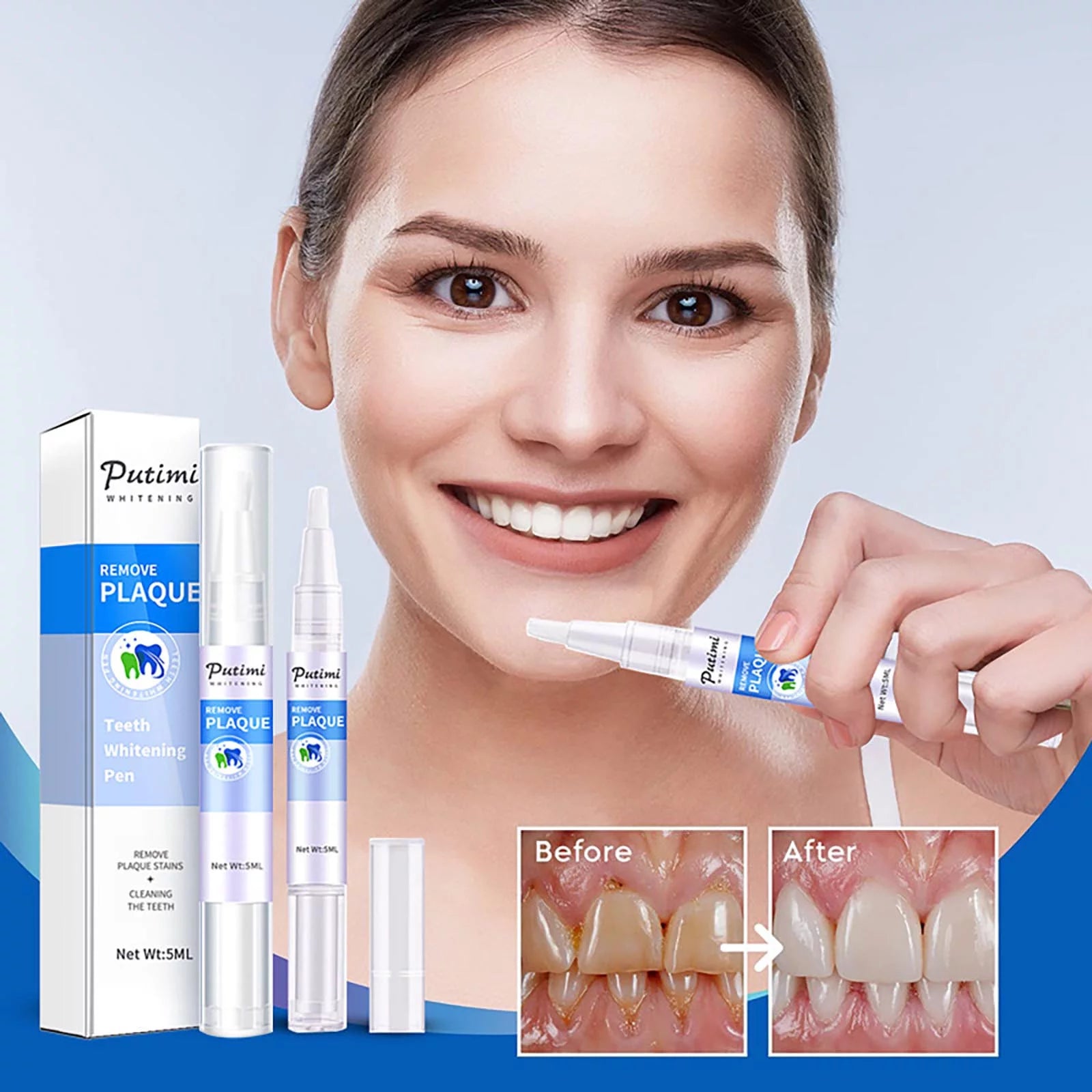 Instant Teeth Whitening Paint,Tooth Whitening Pen Tooth Whitening Device Tooth Whitening Pen 5.0ML White