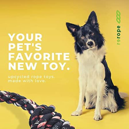 Rerope Upcycled Fabric Rope Dog Toy - Sustainable &amp; Durable Handmade Pet Product